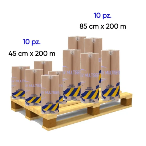 Pallet 20 Pz. Carta Avana mascheratura carrozzeria | 10 pz. 45 cm x 200 m + 10 pz. 85 x 200 m | 40 gr.