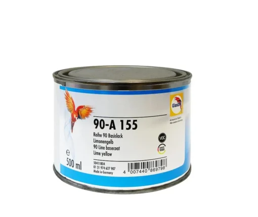 Glasurit 90-A 155 | Vernice base opaca carrozzeria auto | Giallo lime 0,5 litri