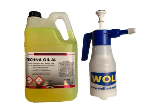 Wolf | Techna Oil Al detergente sgrassante carrozzeria officina 6 kg + pompa